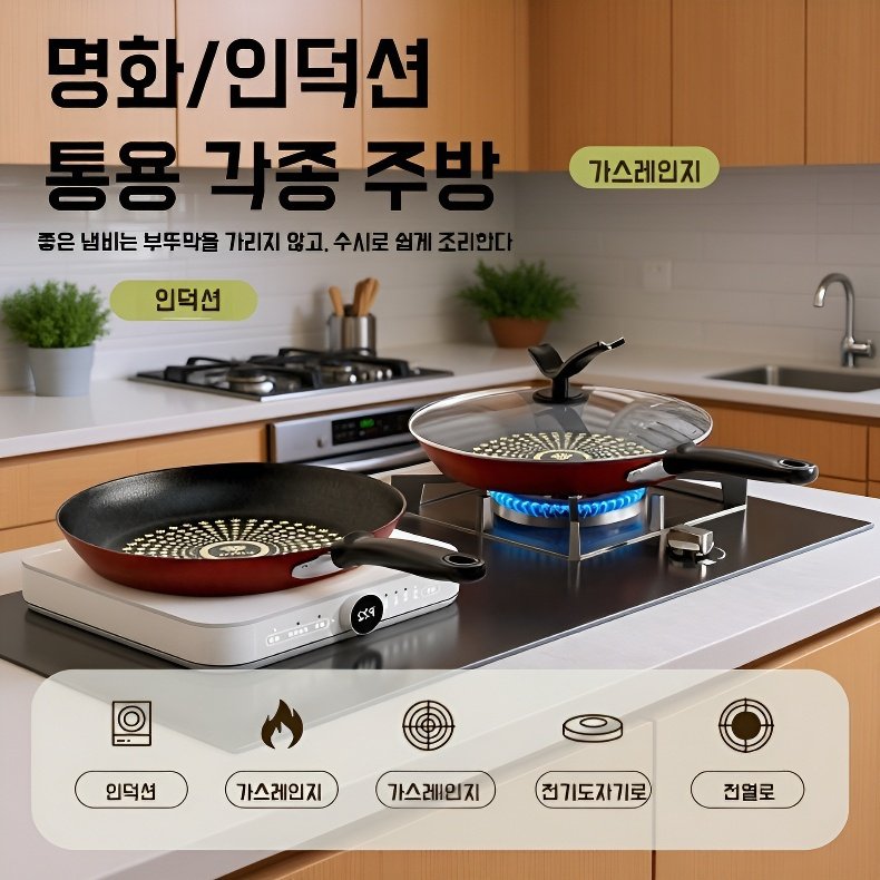  크리스탈 다이아몬드 코팅 논스틱 프라이팬