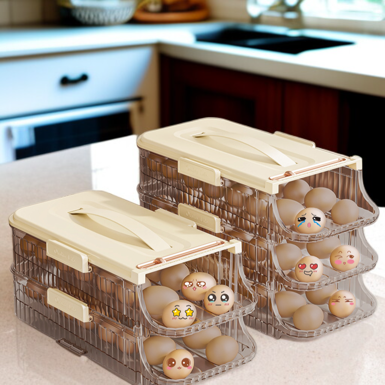 Kuchenny pojemnik na jajka do lodówki, obrotowy stojak na jajka