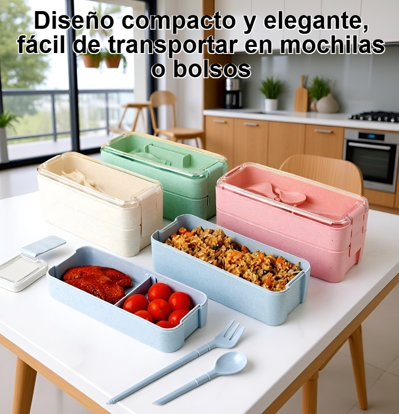 Caja de almuerzo fácil de limpiar y reutilizable