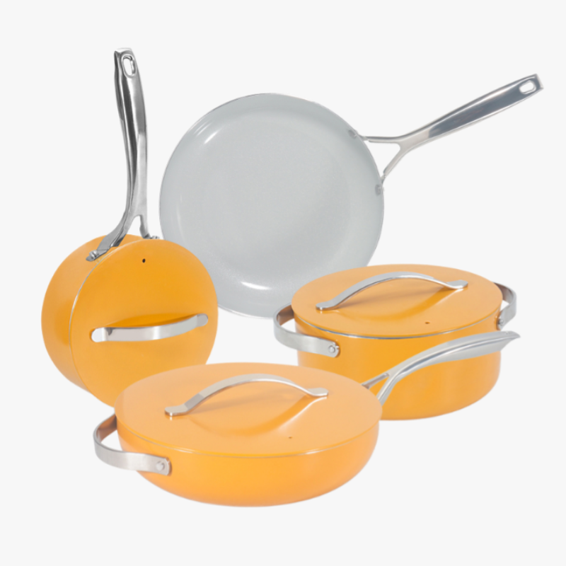 7-Piece Nonstick Cookware Set with Pan, Pots, and Bowls for Kitchen