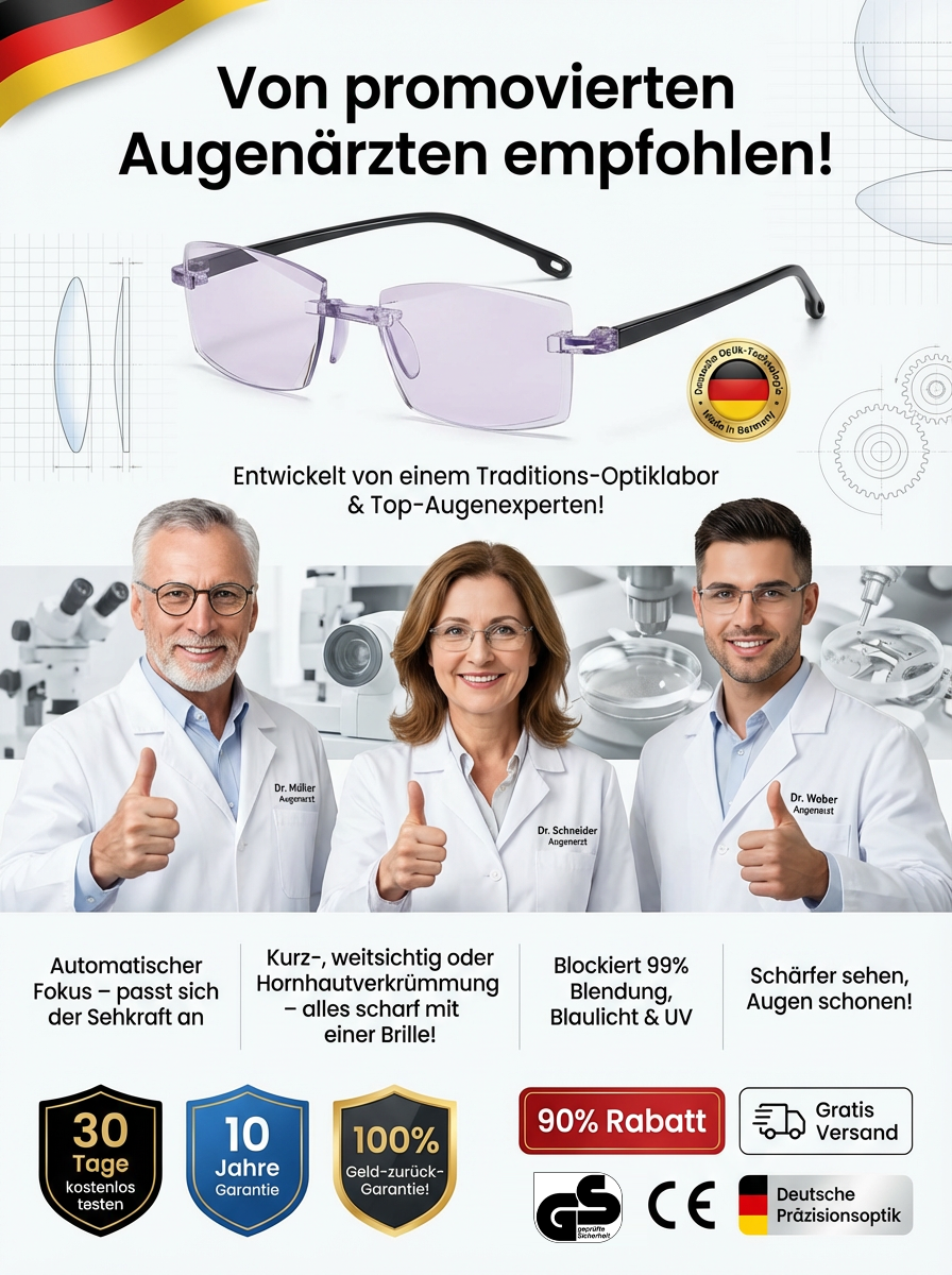 【 Kein Sehtest nötig】Jenaer Optik - Intelligente selbsttönende Lesebrille