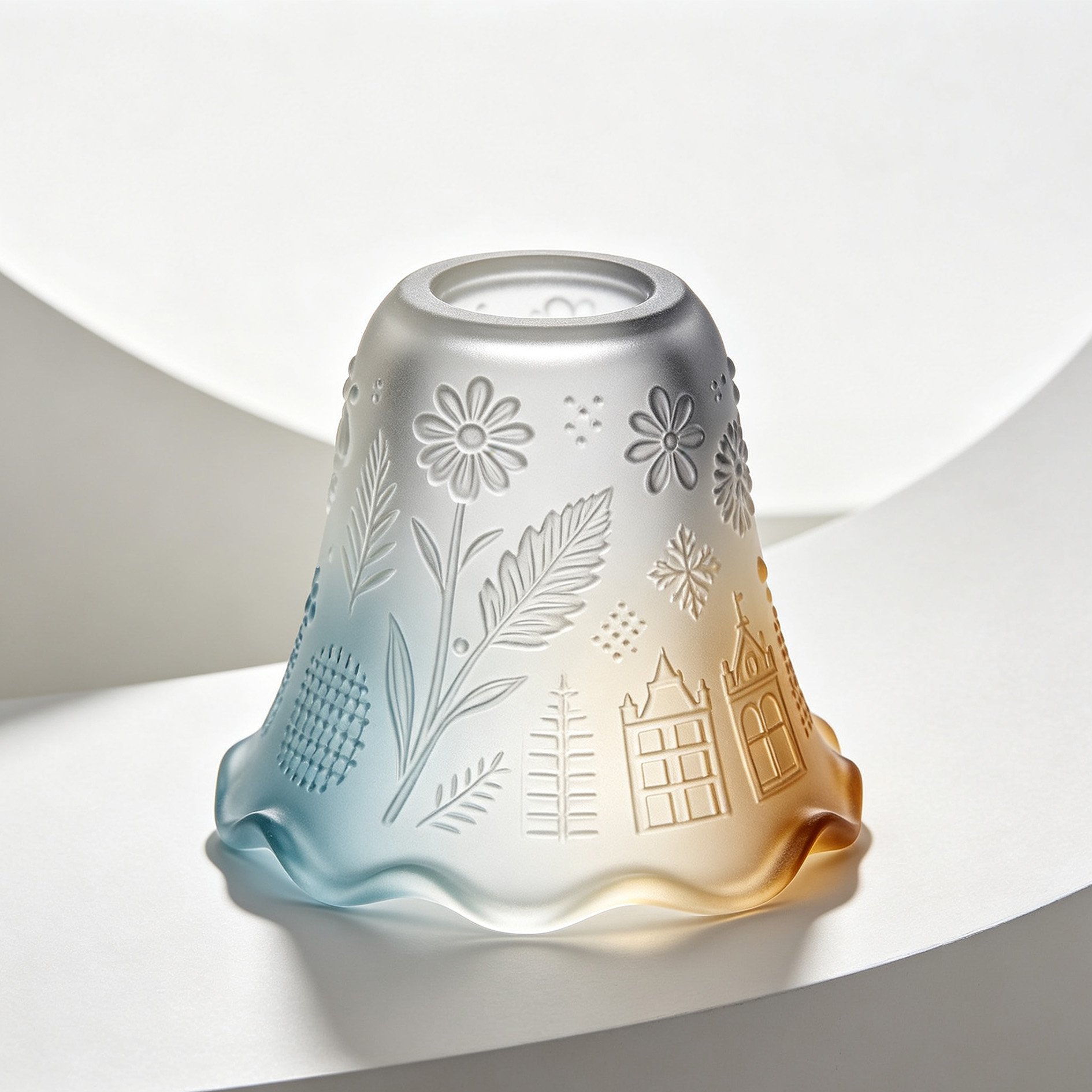 Moderner Lampenschirm aus mattiertem Kunstglas