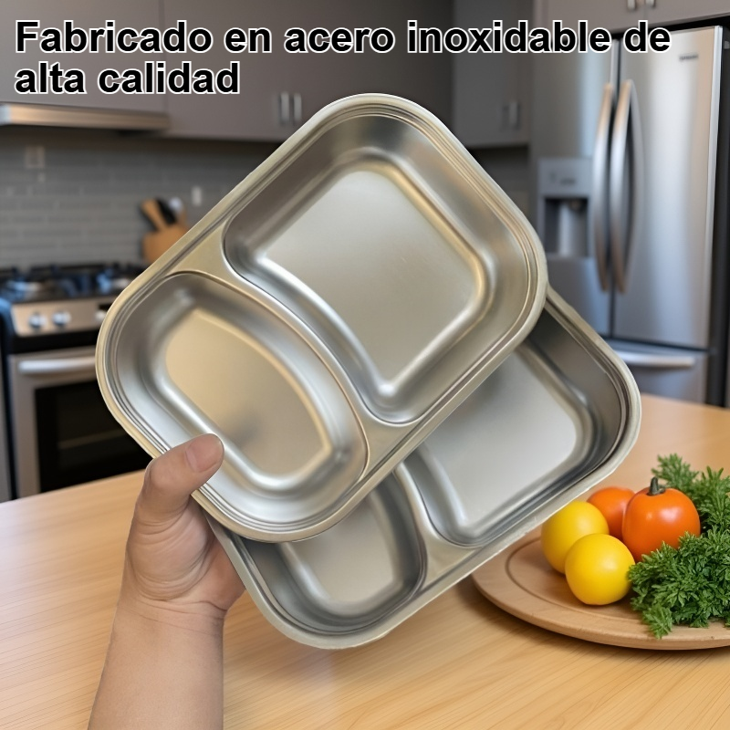 Plato de comida de acero inoxidable
