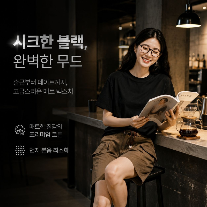 슬림핏 정어깨 반팔 상의