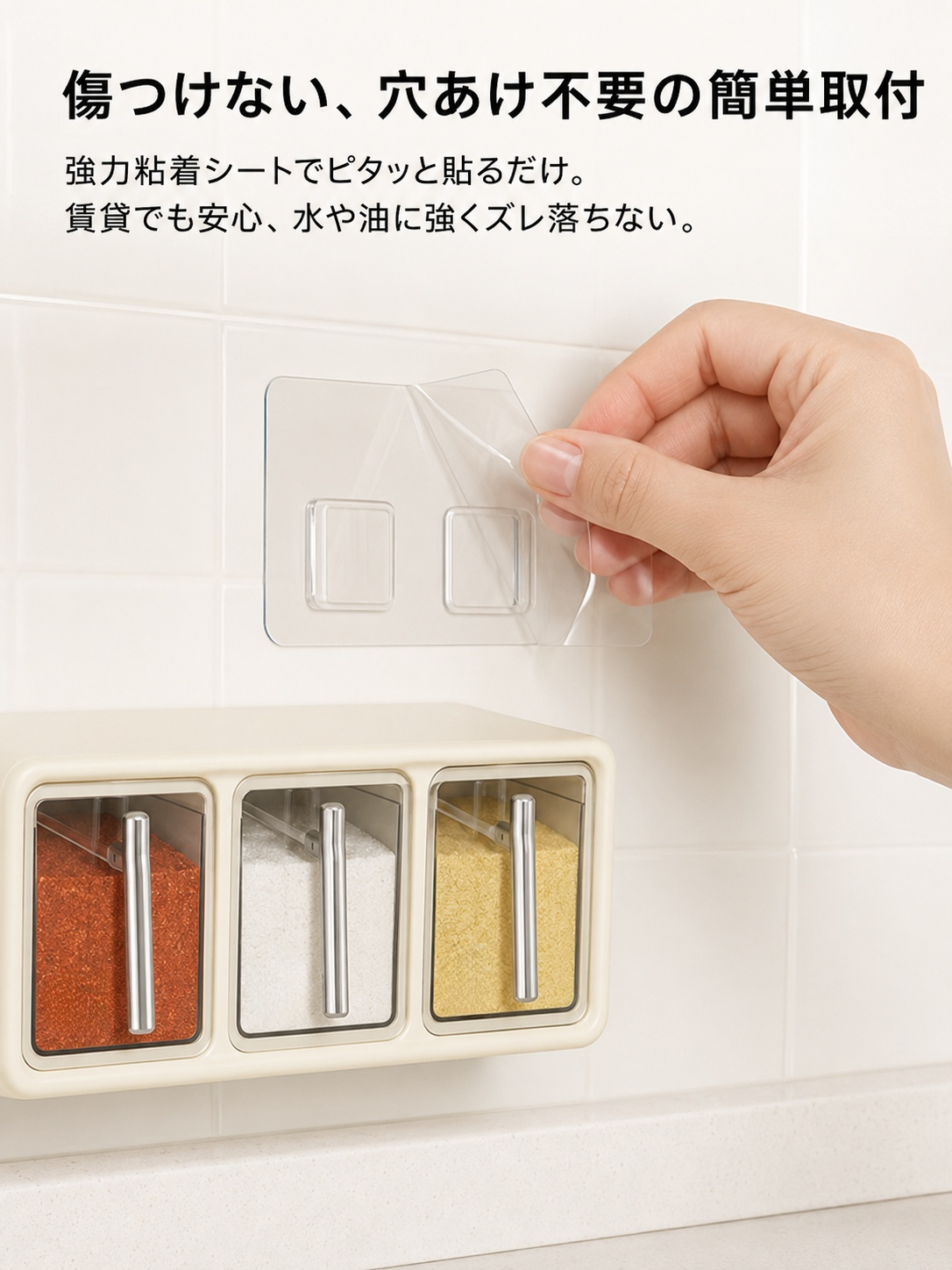 家庭用壁掛けセット調味料容器塩・胡椒・スパイスボックス