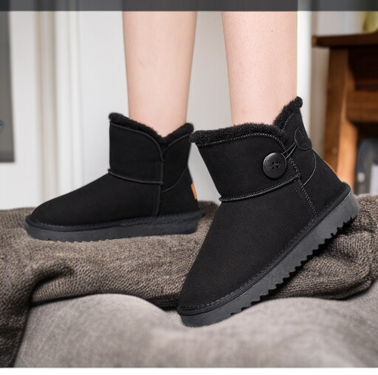통굽 기모 면화 패션 여성 캐주얼 면화 여 스노우 부츠 기모 통굽 면화