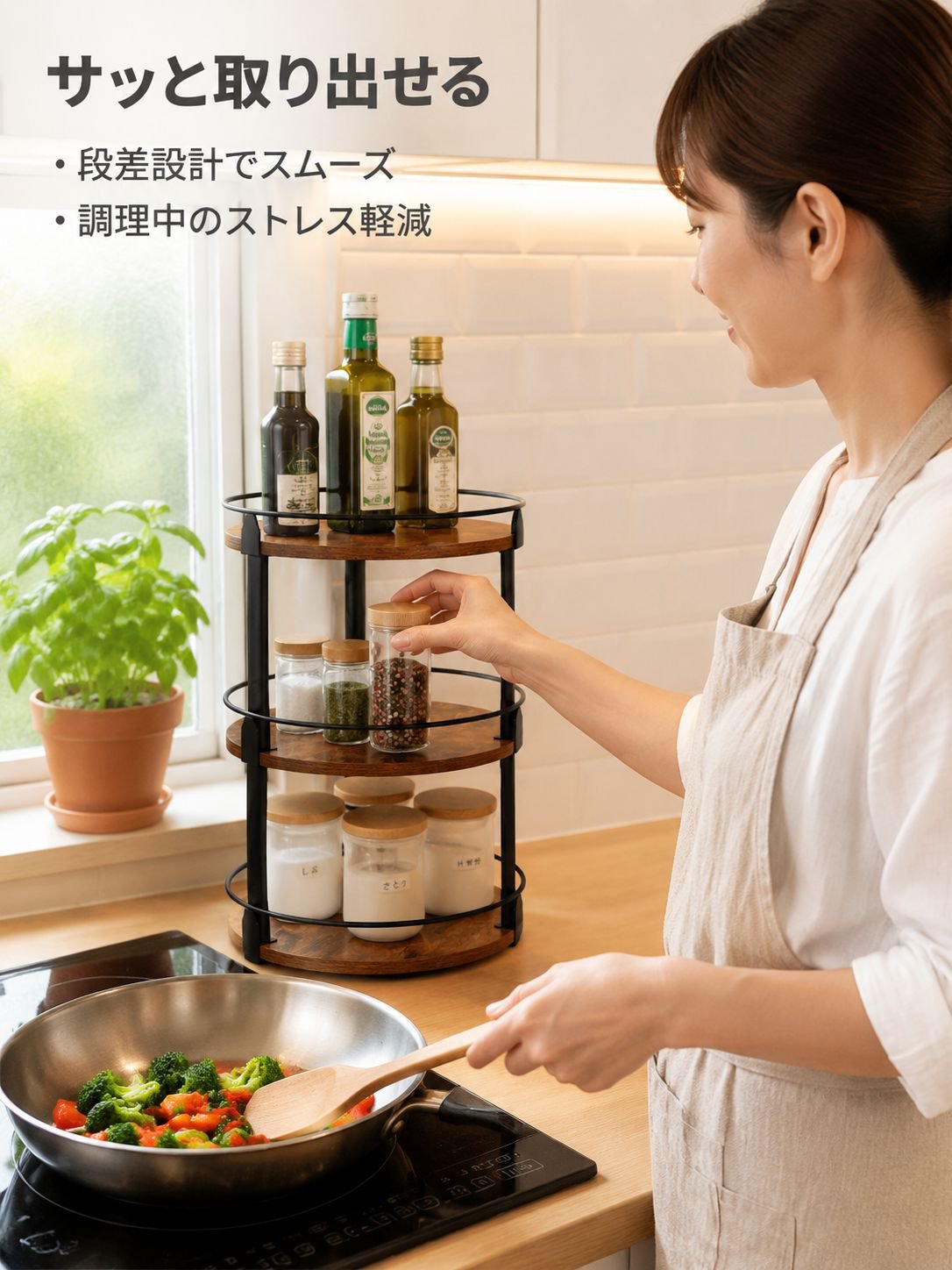 キッチン用スパイスラック、整理ラック、収納ラック