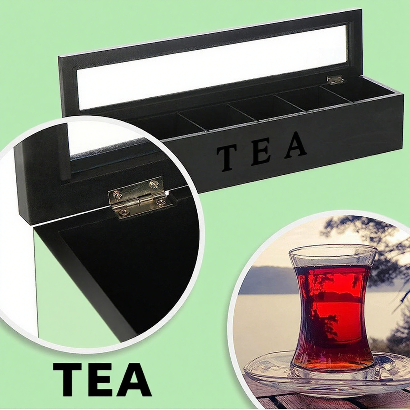 클래식 우드 티백 보관함