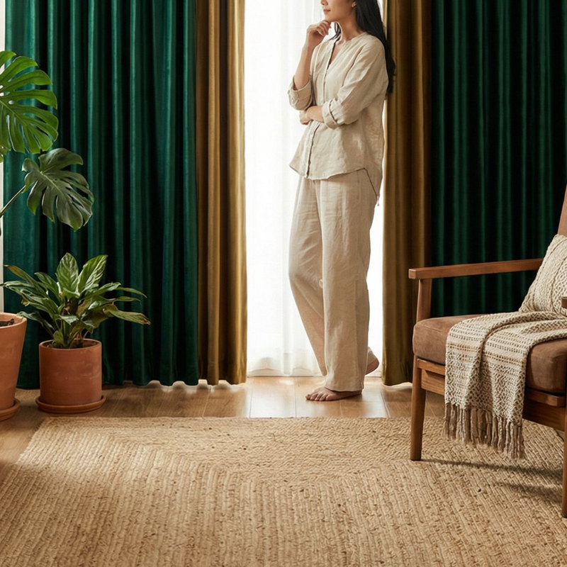 ผ้าม่านกำมะหยี่ทึบแสงสไตล์โมเดิร์น สำหรับตกแต่งบ้าน แบบแผ่นเดียว ไม่รวมอุปกรณ์ม่าน