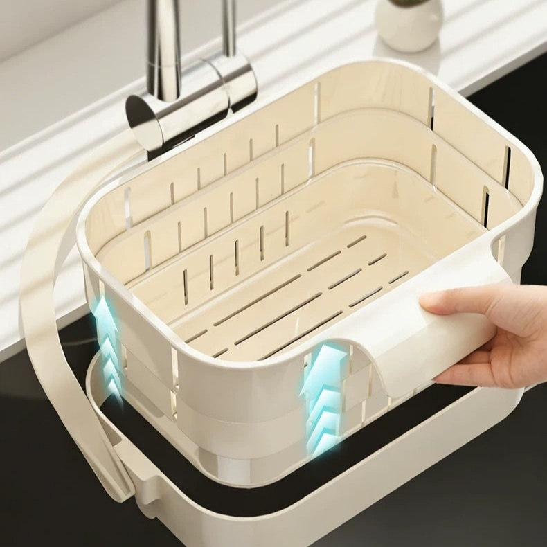 可掛式摺疊伸縮瀝水籃