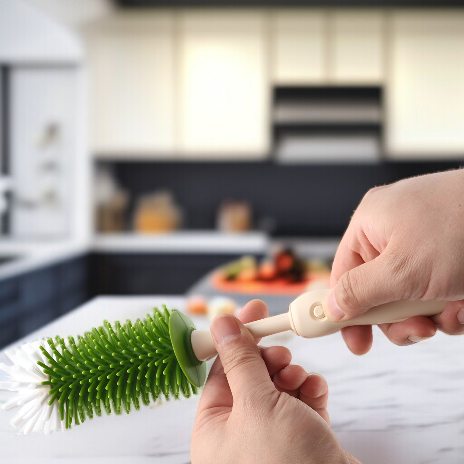 Set de cepillos limpiadores de botellas de silicona y nailon