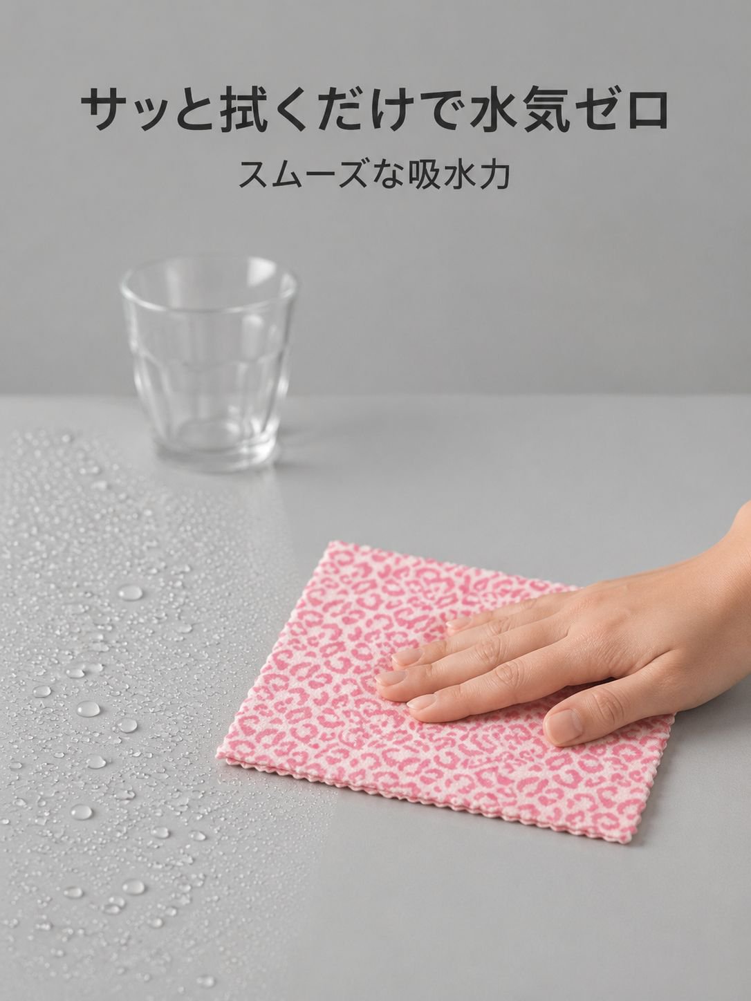 おしゃれなレオパード柄家庭用タオルの使用イメージ