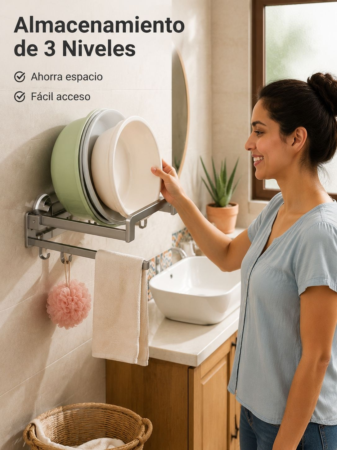 Estante de baño sin taladro