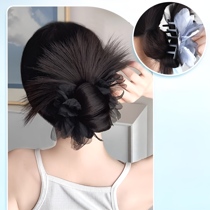 วิกผมมวยต่ำสำหรับผู้หญิง พร้อมกิ๊บติดผม