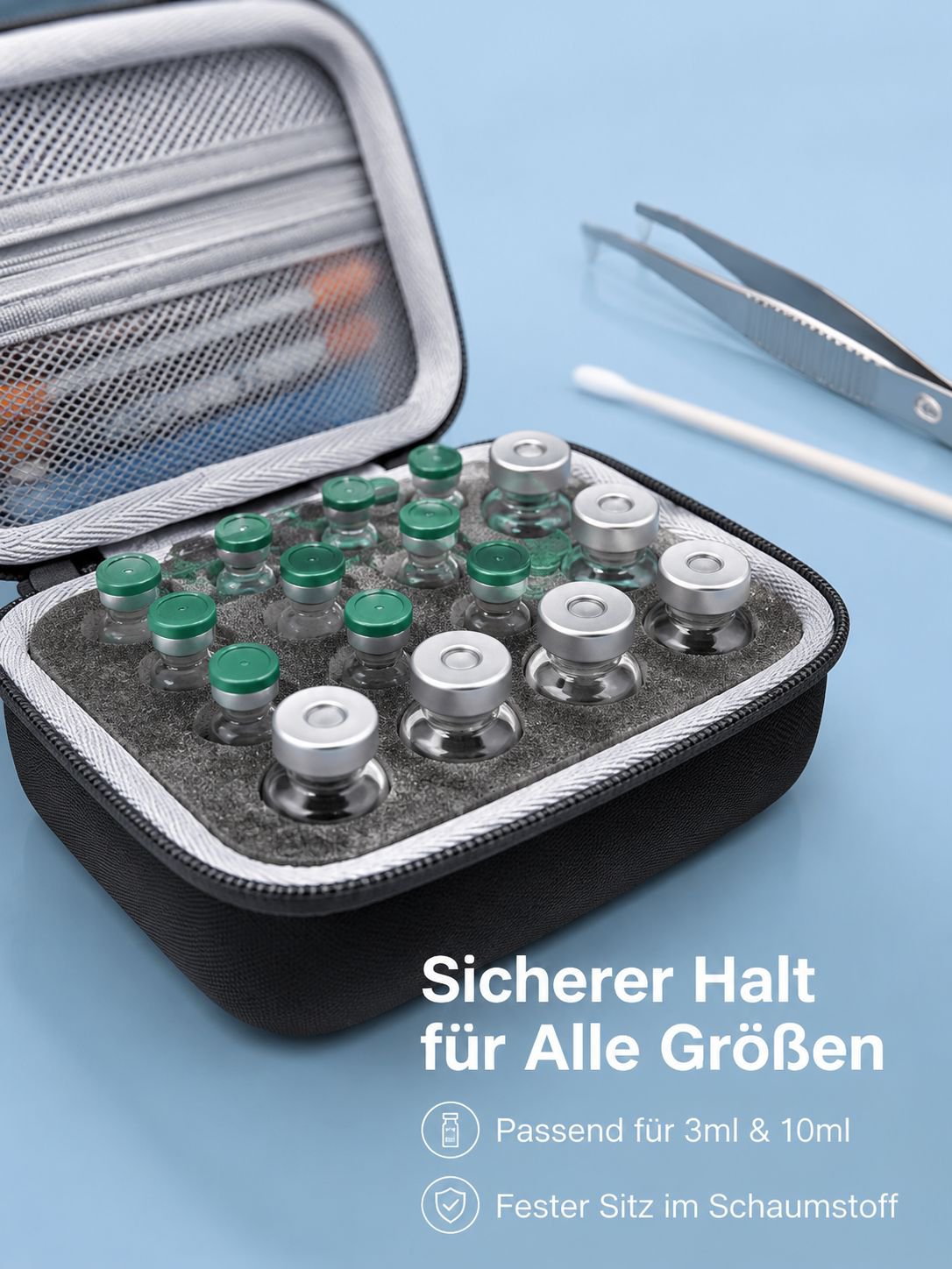 Multifunktionale Insulinfläschchen-Tasche für 3ml und 10ml Kombination