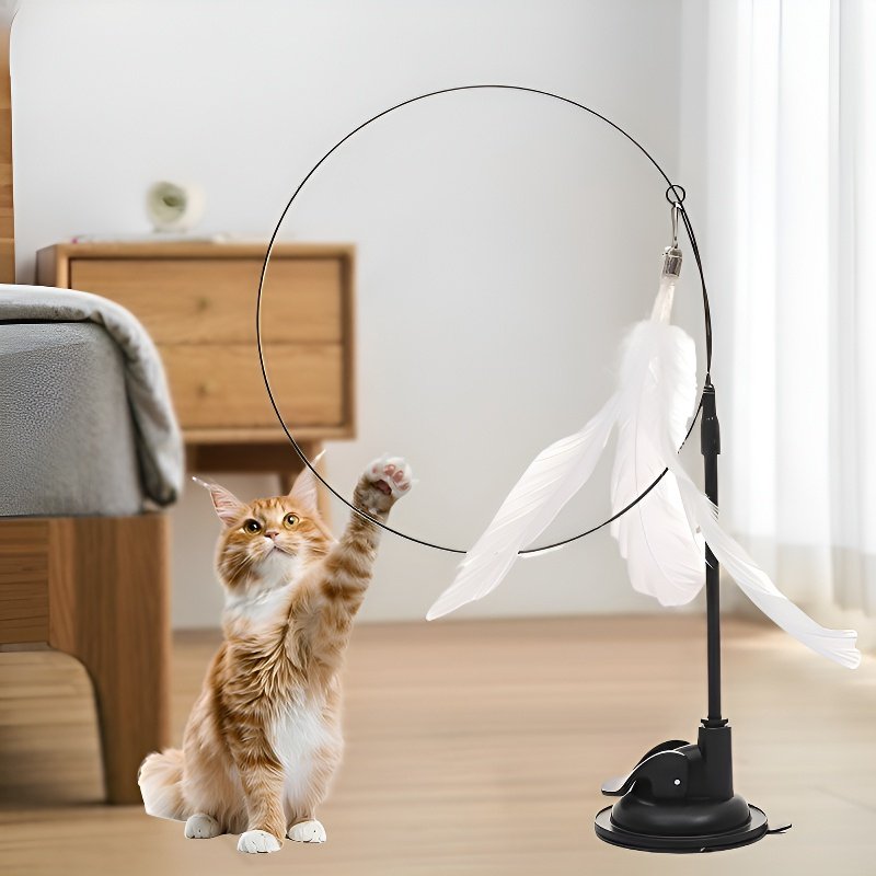 Cat Teaser Wand with Suction Base