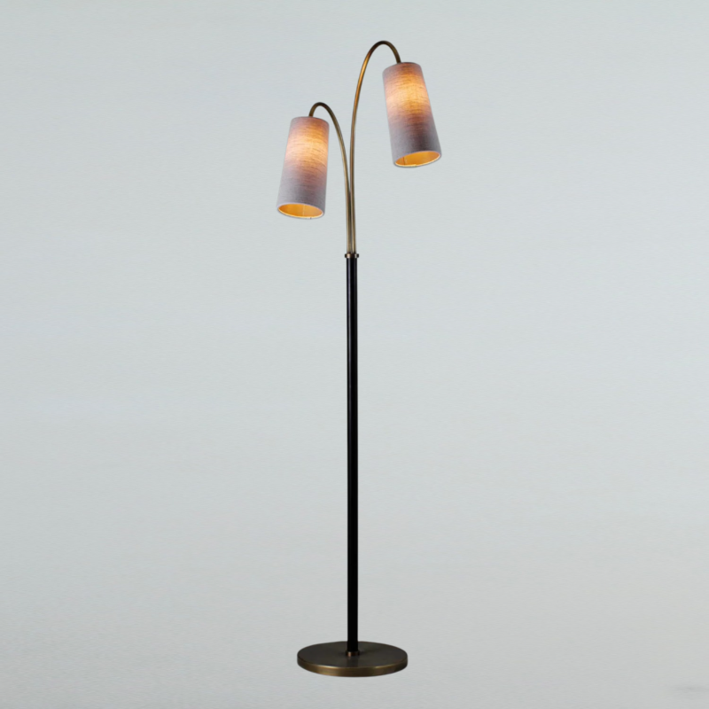 Lámpara de pie moderna de doble cabezal curvo