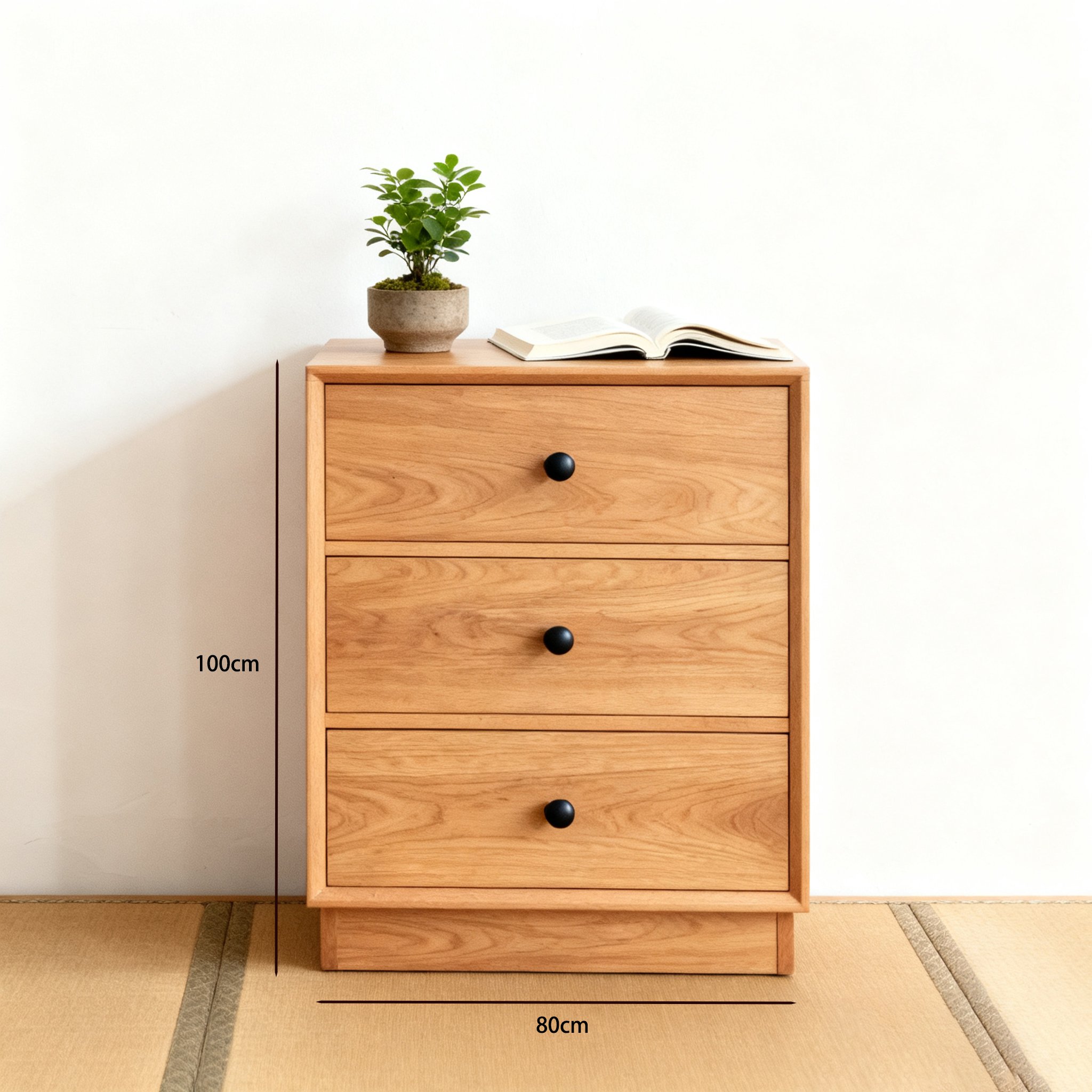 リビングに置いたナチュラルウッドキャビネット