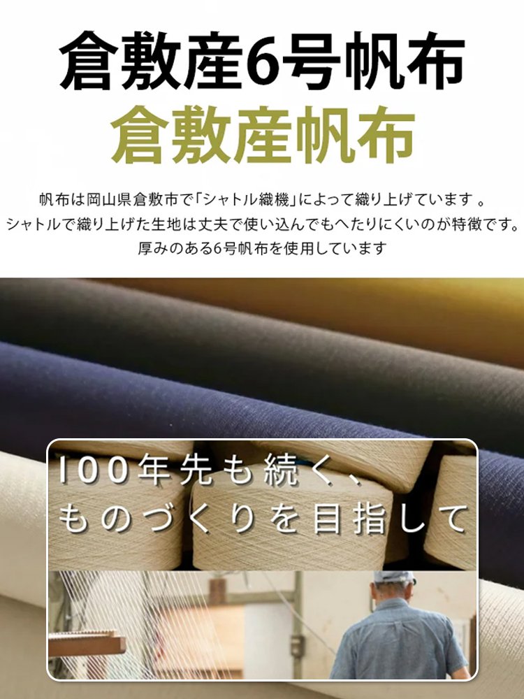 ポケット多数のキャンバストートバッグ