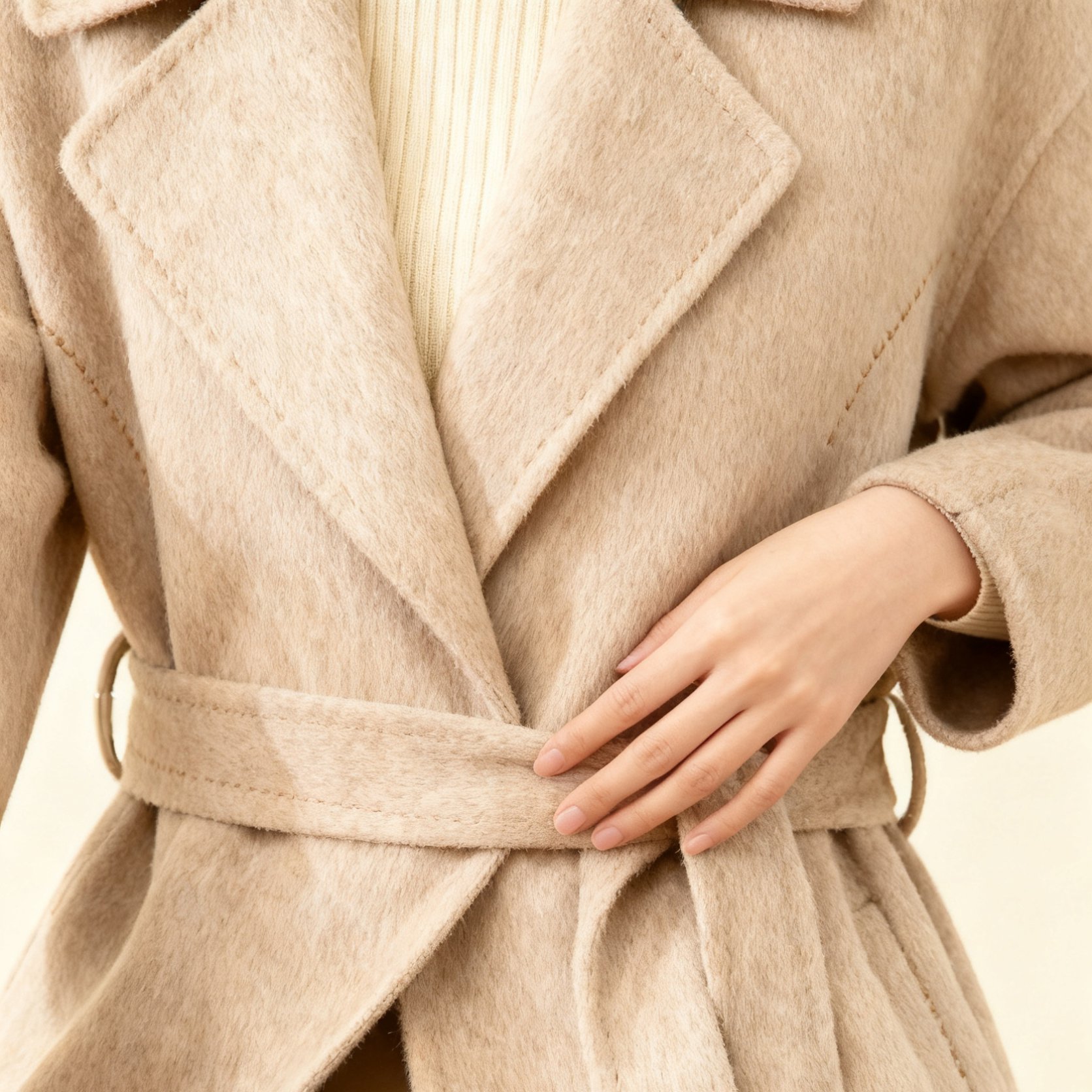  여성용 롱 캐시미어 오버코트