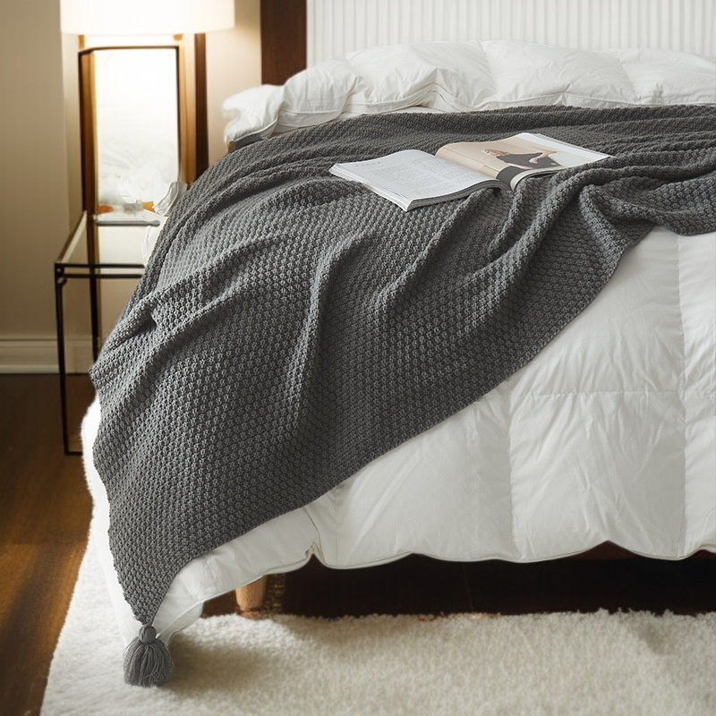 Woolen Blanket Blanket Office Scandinavian Style Knitted Leisure