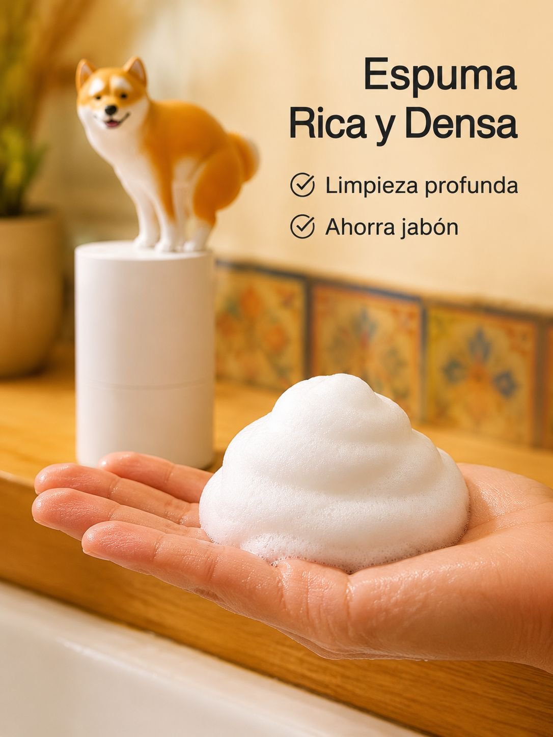 Dispensador automático de espuma con sensor de Shiba Inu