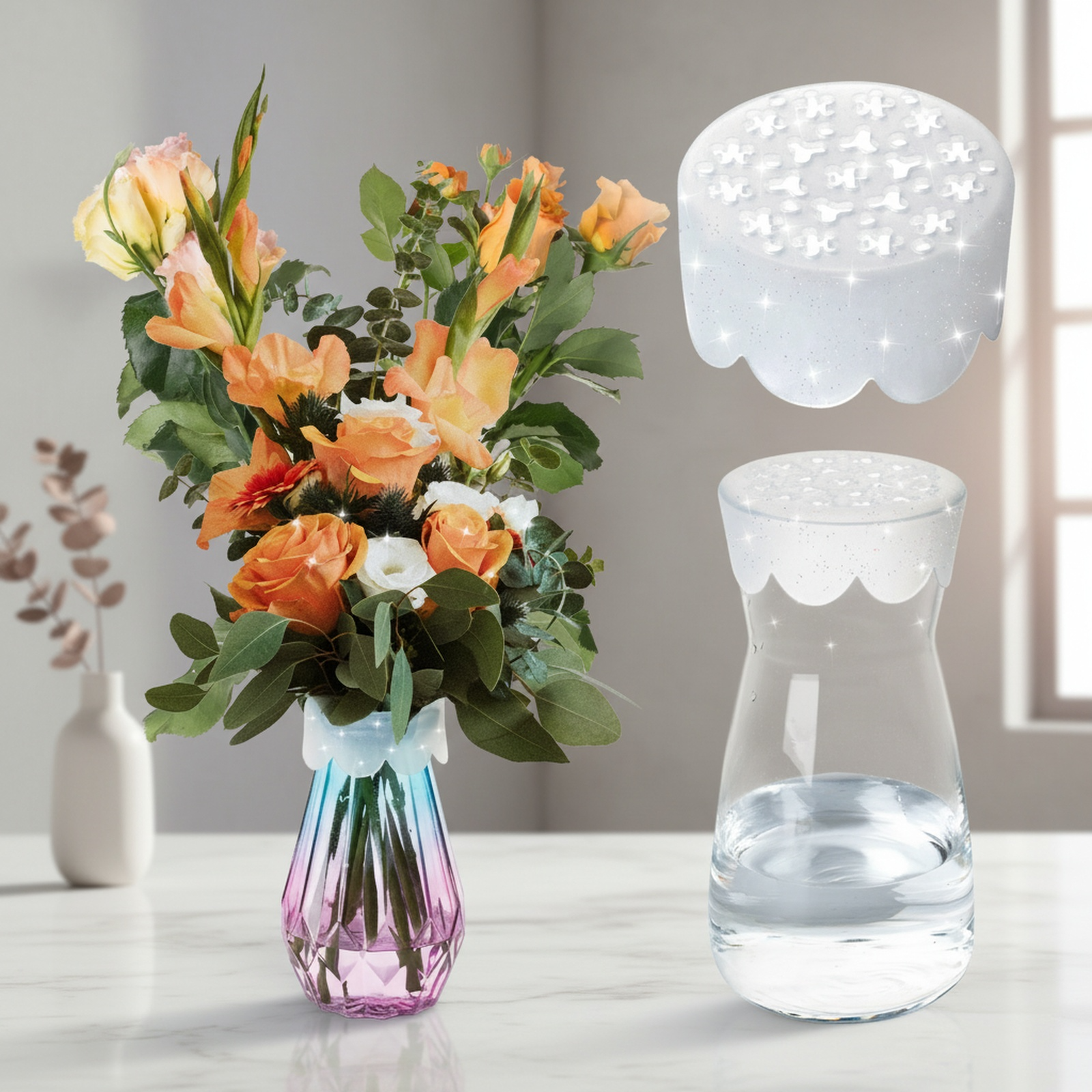 Spirale en silicone pour bouquets sur vase