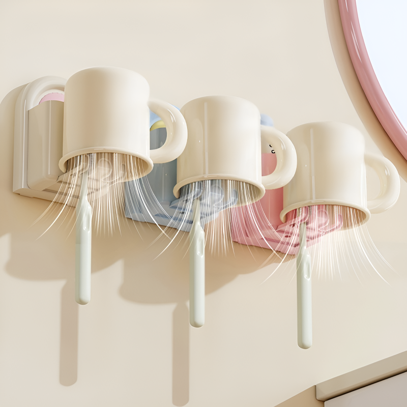 Wall-mounted Electric Toothbrush Holder with Rinse Cup