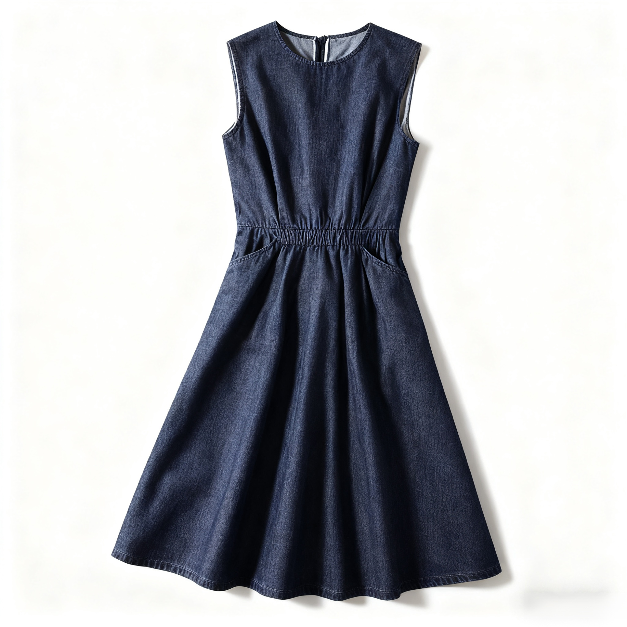 デニムブルーのノースリーブデニムドレス - 新しい夏のスタイル