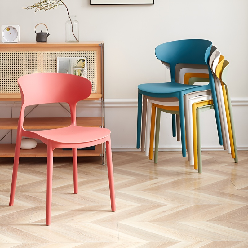 Plastic chair, thickened backrest chair for home use