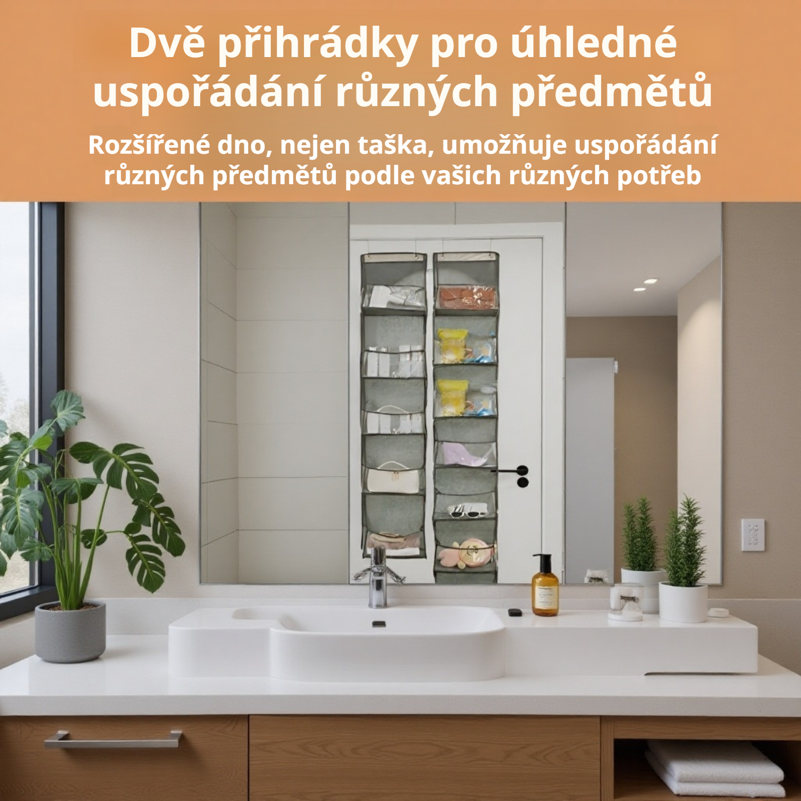 Multifunkční závěsný organizér na oblečení a hračky, nástěnný za dveře