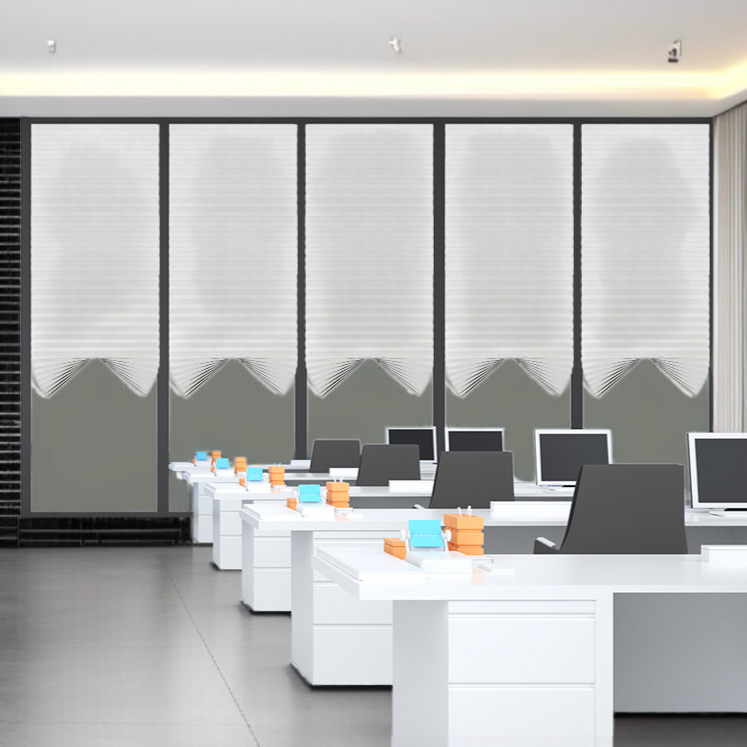 家庭用収納式自己粘着プリーツカーテン 遮光サンシェードベッドルームバスルームノーパンチカーテン