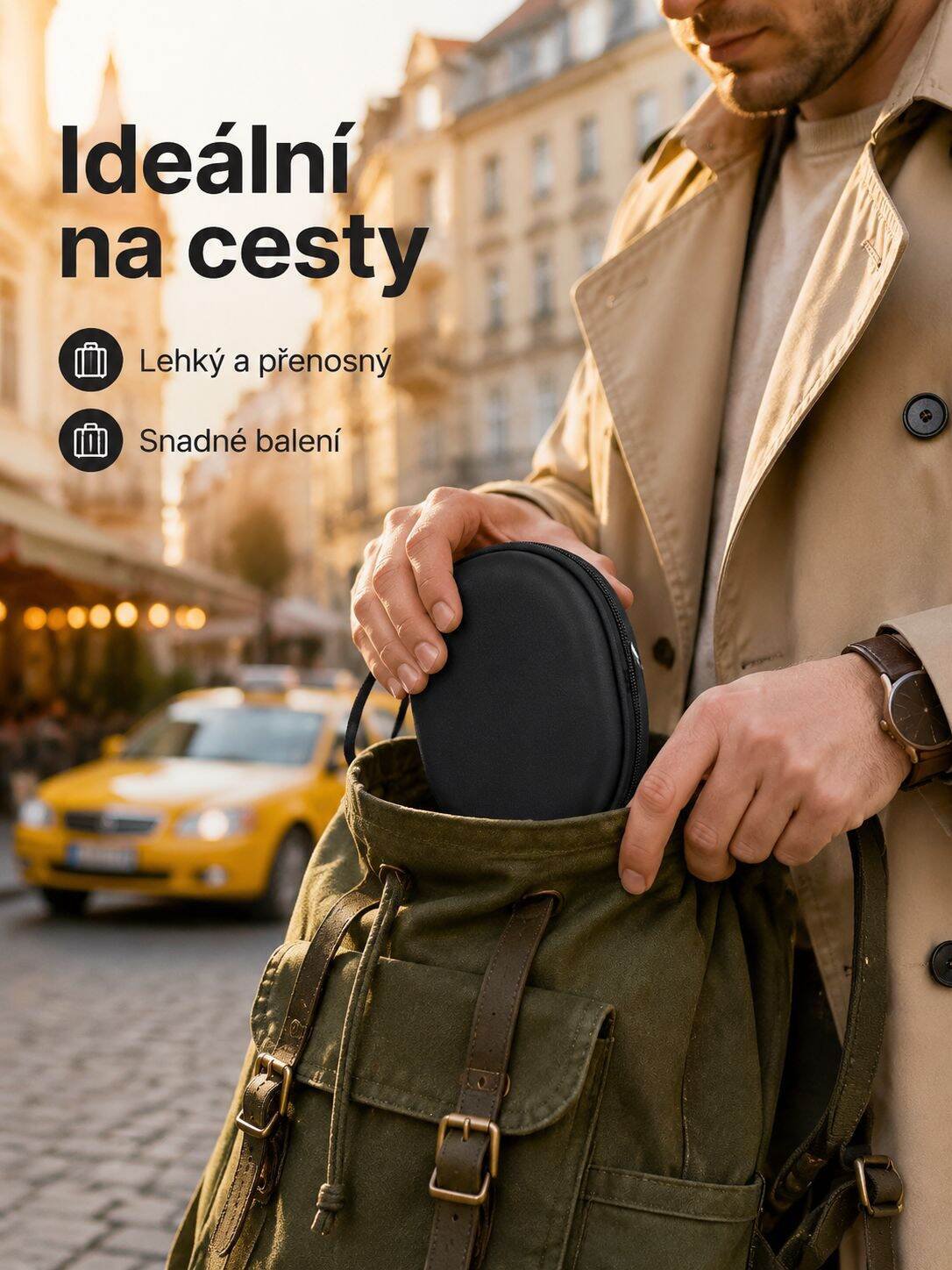 Přenosné EVA pouzdro na Bluetooth sluchátka, nárazuvzdorné, tlakuvzdorné, velká kapacita