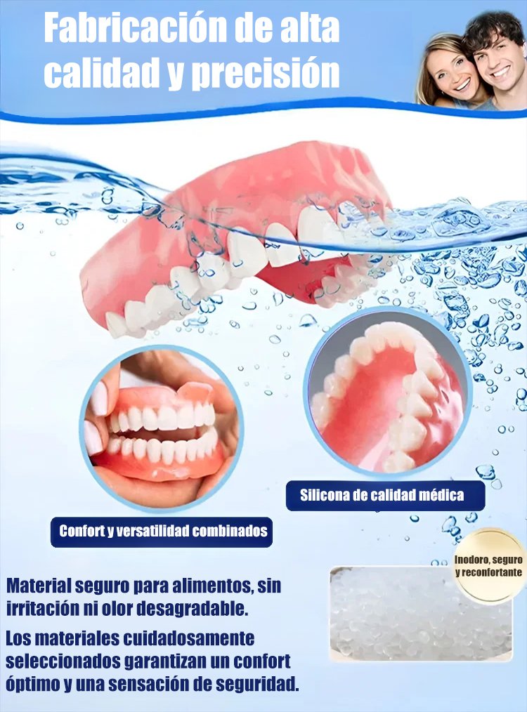 Prótesis dentales completas y cómodas, con un ajuste natural