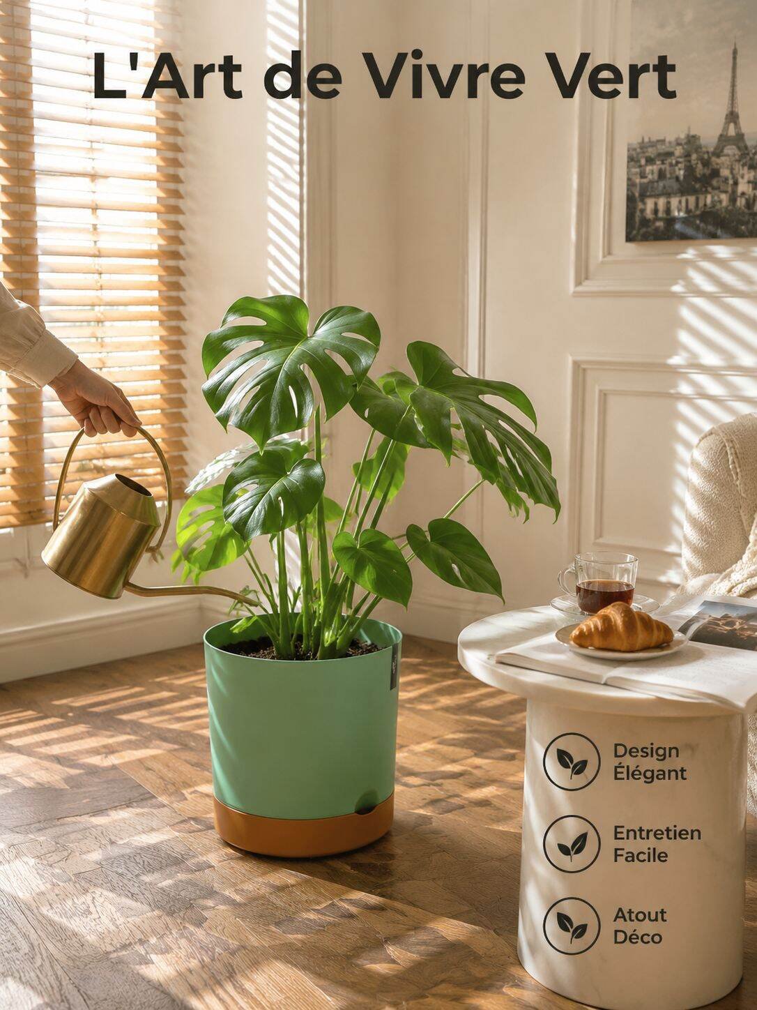 Pot de fleurs en plastique moderne pour intérieur