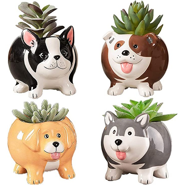 여운 강아지 모양 맞춤 화분 다육이 화분