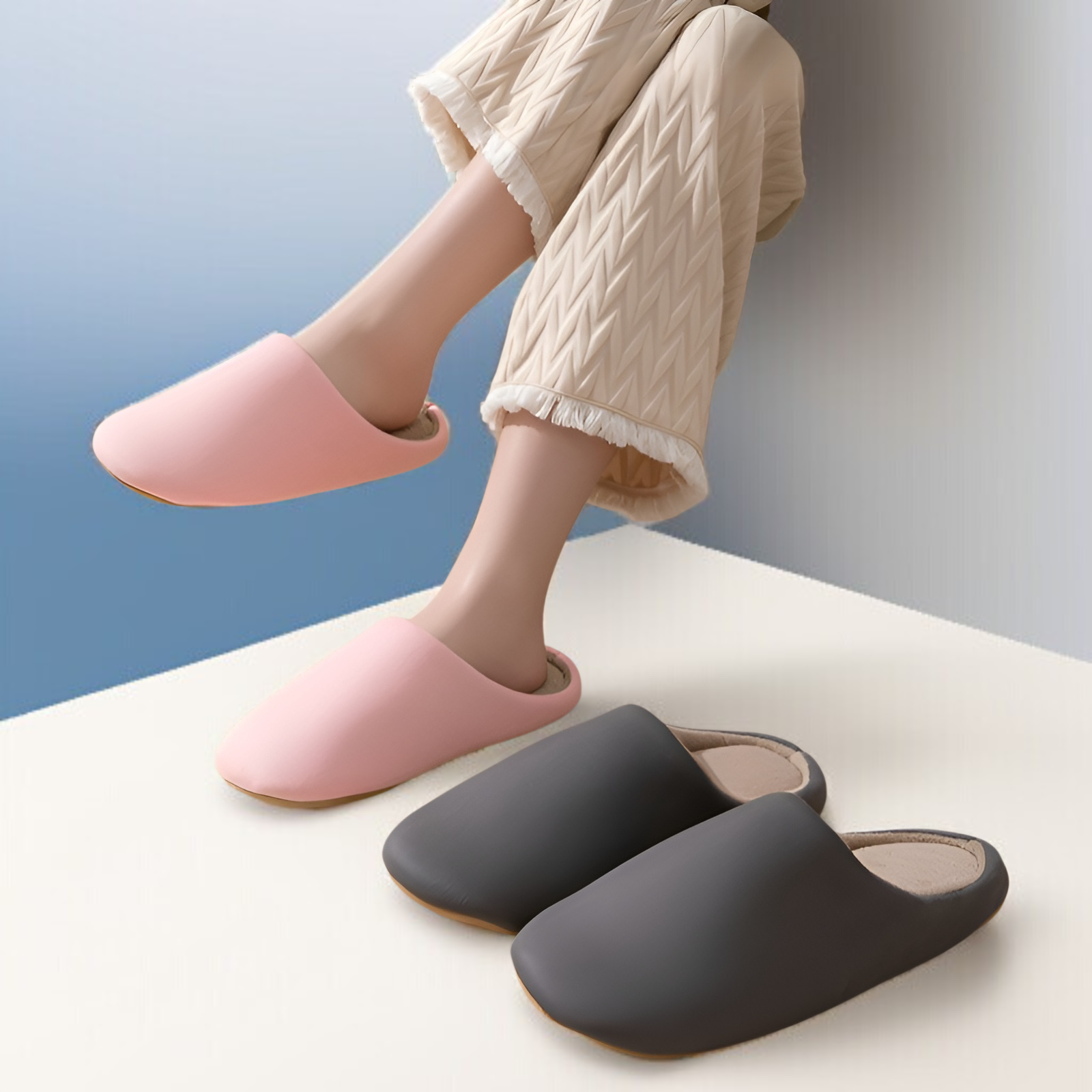 รองเท้าแตะผ้าฝ้ายนุ่มลื่น