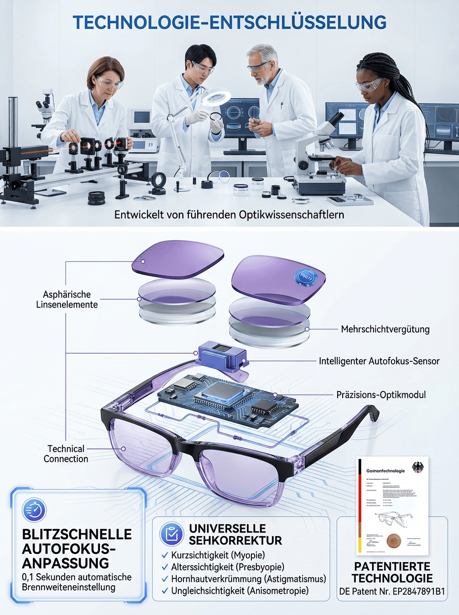 【Sehkraft zurück auf 20 Jahre】Intelligente Fokusveränderung Komfortable Lesebrille