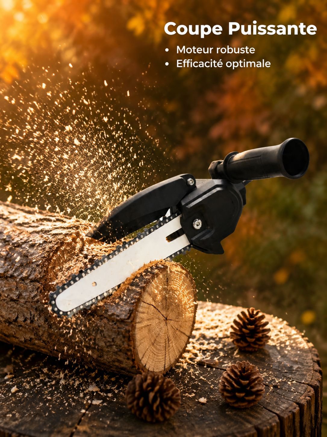 Scie électrique de bûcheronnage pour usage domestique