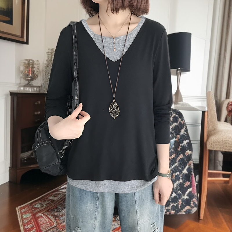 秋向けレディース長袖Tシャツ着用イメージ