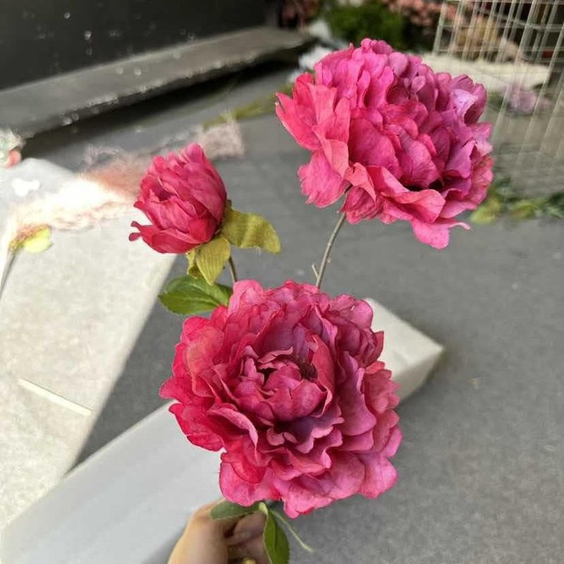 ウェディング用ローズピンク造花 ミニフラワーデコレーション