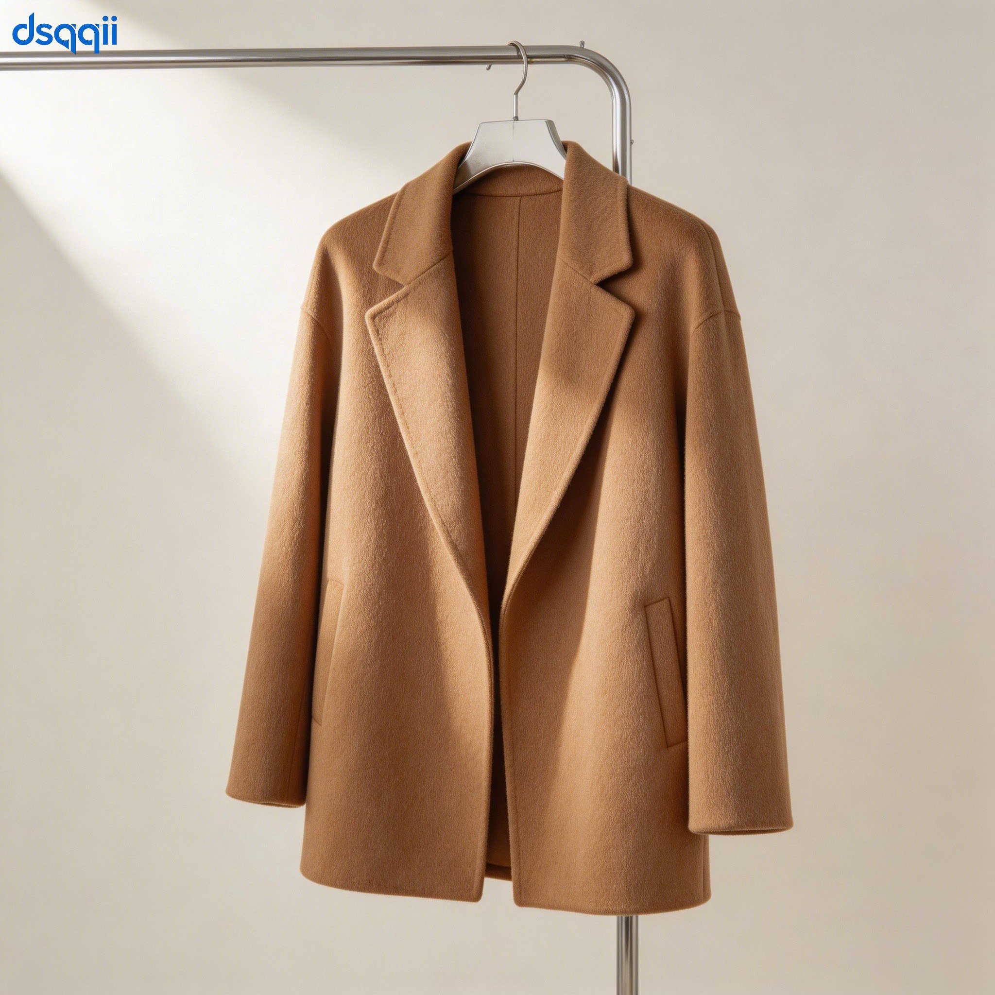 짧은 양면 울 코트