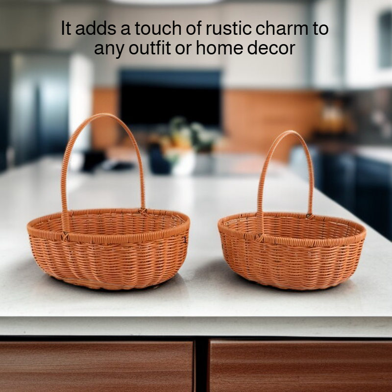Woven Rattan Hand Basket
