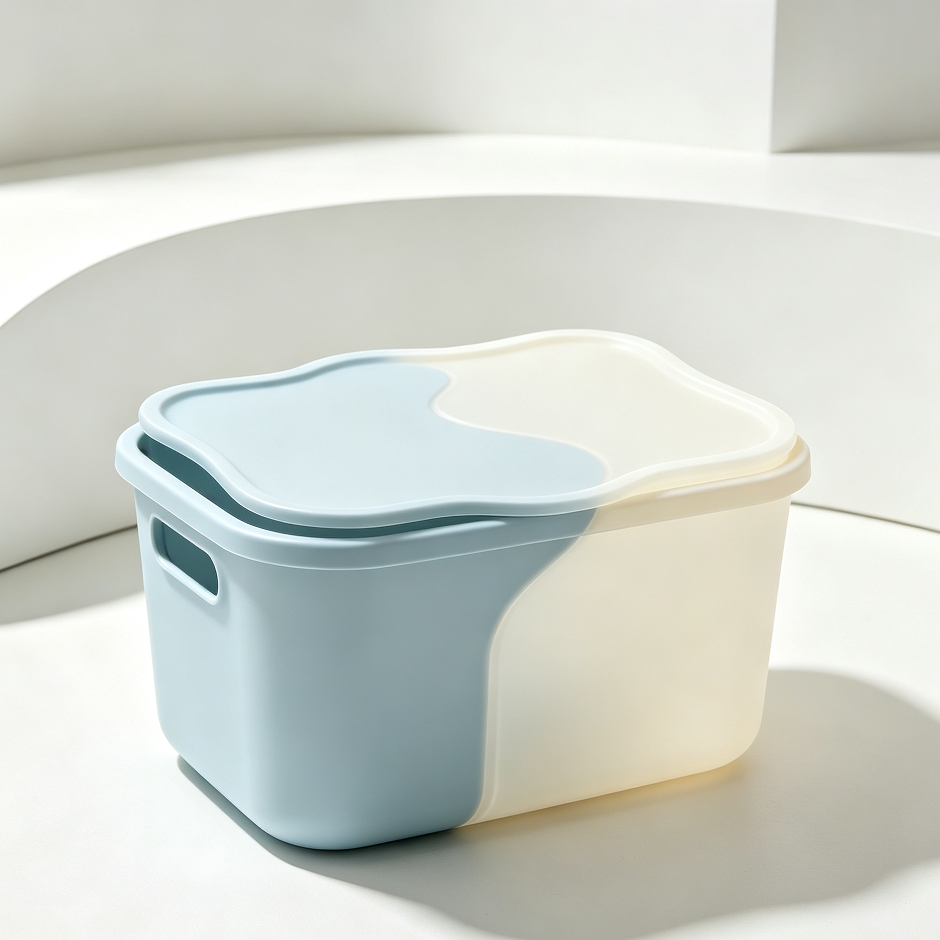 Set of 5 plastic storage boxes for home organization
