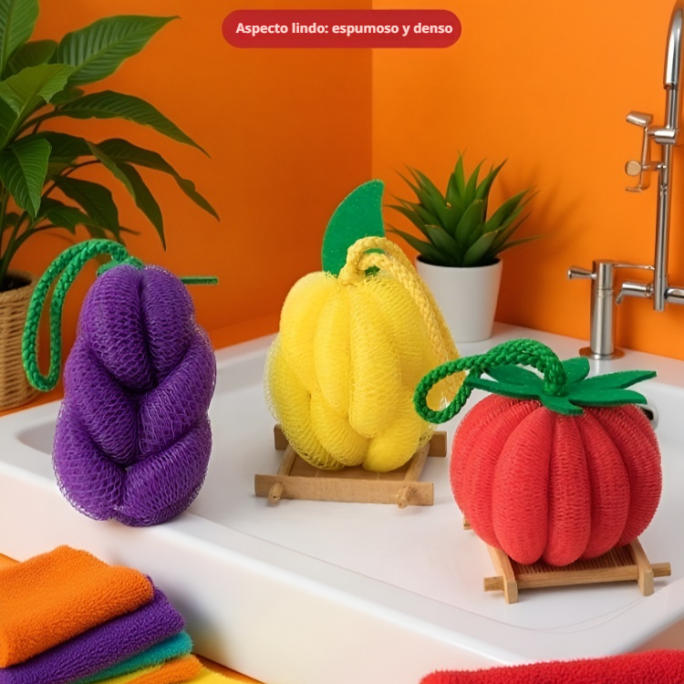 Esponja de baño grande con forma de zanahoria súper suave