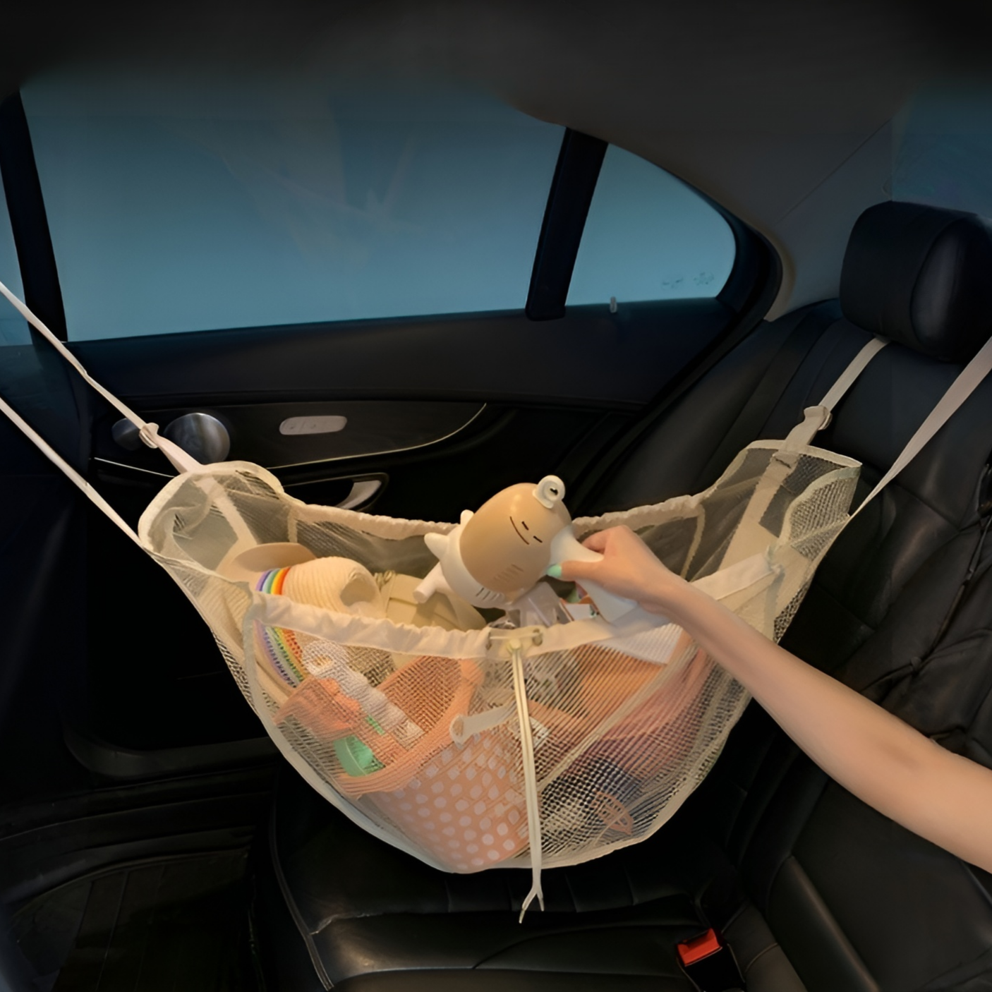 車用吊床式收納網 [車內吊床行李收納] 防止行李滑動