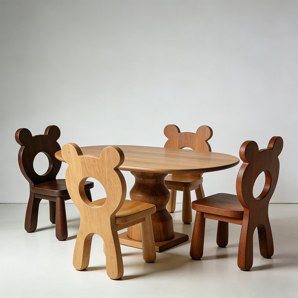 Solid Wood Dining Table and Chair Set