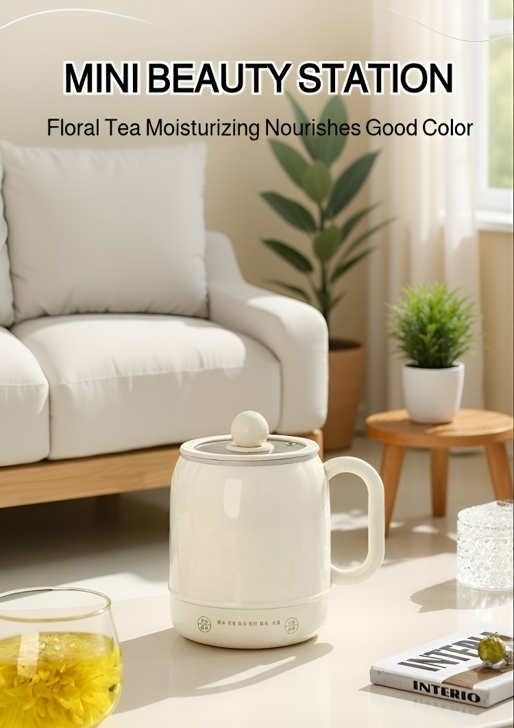 Electric Stew Cup in use for making soup