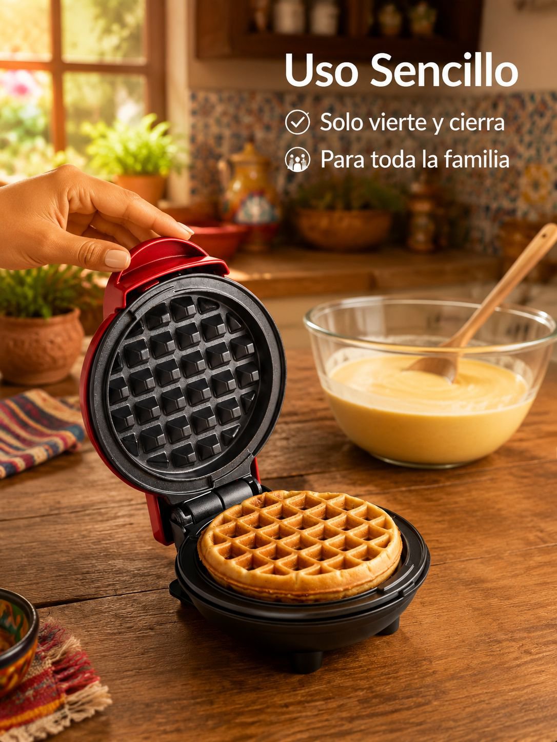 Máquina portátil para gofres