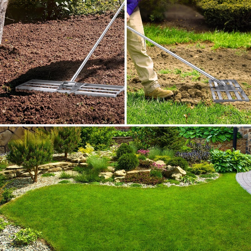 炭素鋼製レベリングツール芝生レーキ